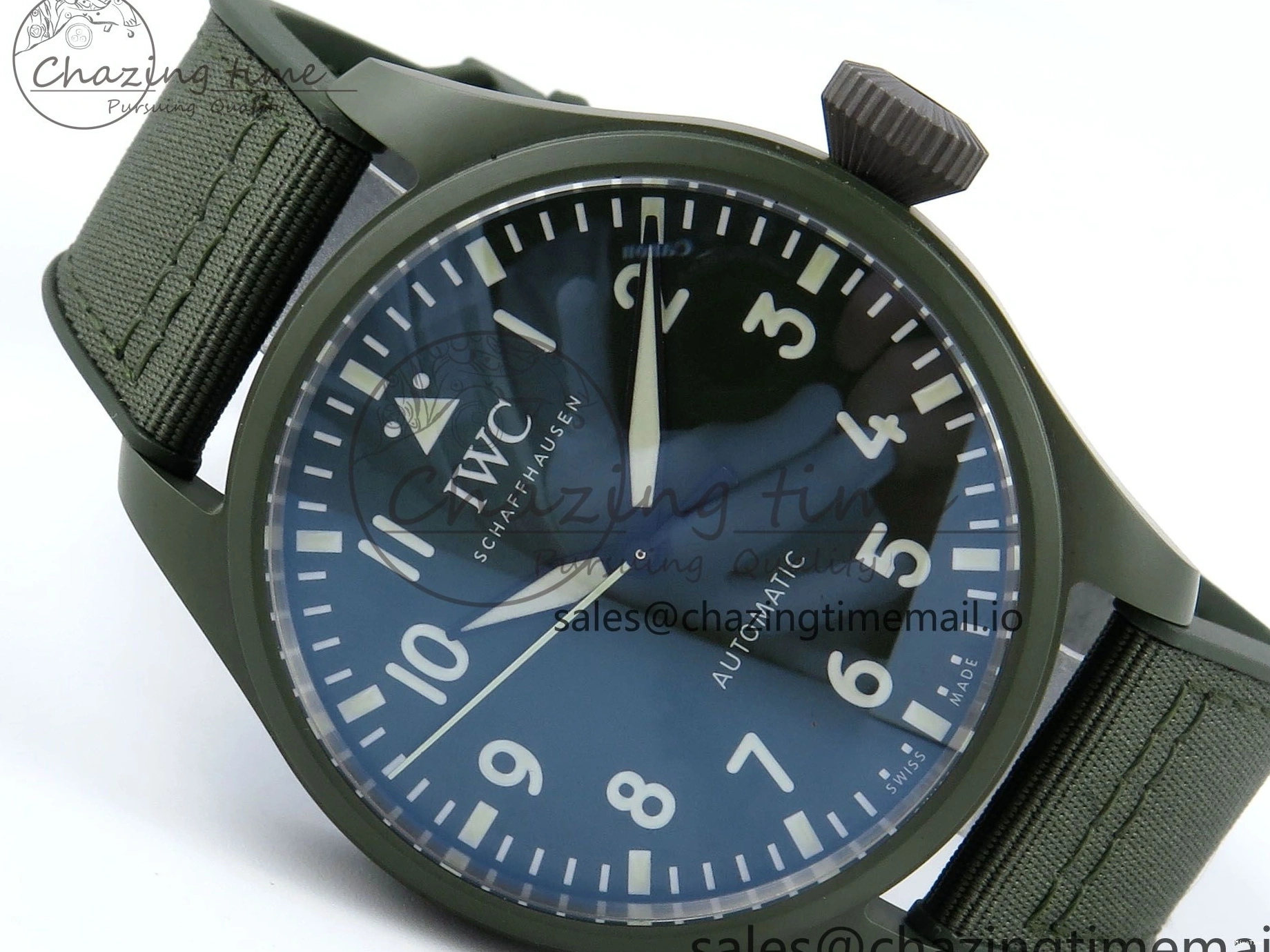 MIROTIME 0515 Big Pilot IW329802 M+F 1:1 Best Edition Green Dial on Green Nylon Strap MY Unique 7002